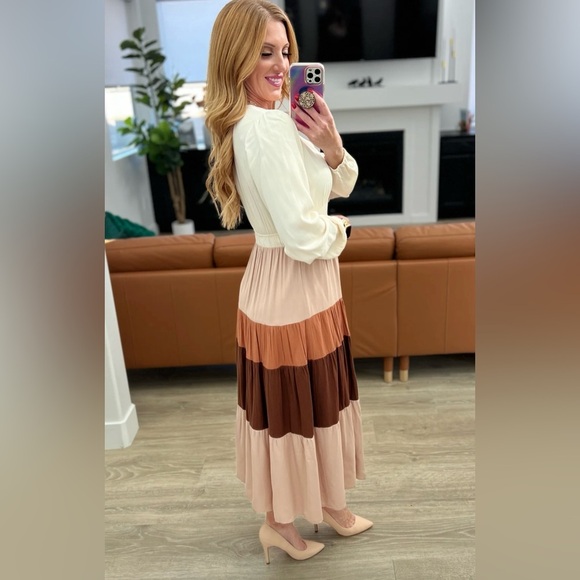 Spice of Life Color Block Tiered Long Sleeve Sundress NWOT‼️FINAL SALE - Picture 6 of 6